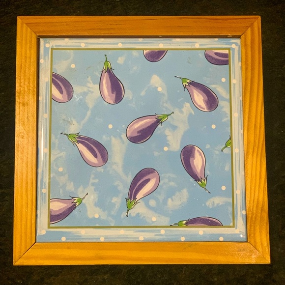 ABBOTT 🍆 Eggplant Tile Trivet - Picture 1 of 6